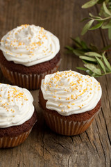 Cupcakes with whipped cream
