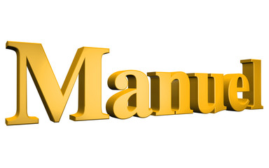 3D Manuel text on white background
