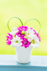 Vase flower with love sign