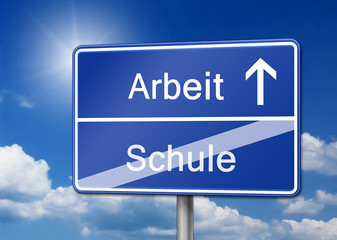 Arbeit Beruf Schule Karriere Starten Schild 