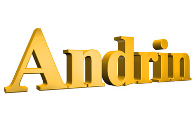 3D Andrin text on white background