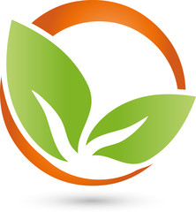 Zwei Blätter Logo, Pflanze, Heilpraktiker