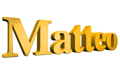 3D Matteo text on white background