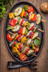 Vegetable skewers.