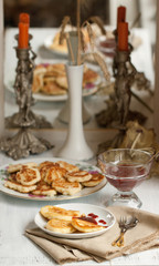 Breakfast with pancakes