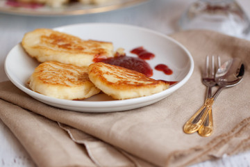 Breakfast with pancakes