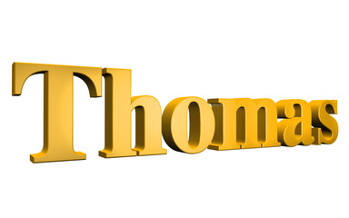 3D Thomas text on white background