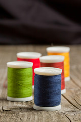 Spools of colorful threads