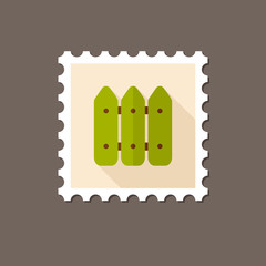 Fence flat stamp with long shadow