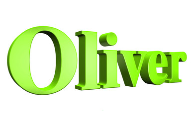 3D Oliver text on white background