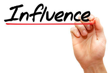 Hand writing Influence with marker, business concept