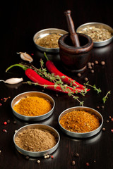 Red hot chili peppers and spices