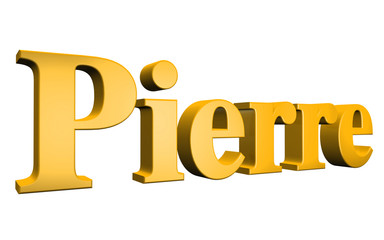 3D Pierre text on white background