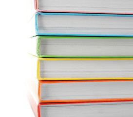Colorful books isolated on white
