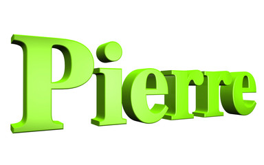 3D Pierre text on white background