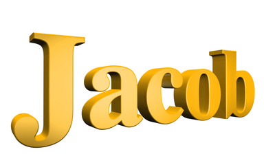 3D Jacop text on white background