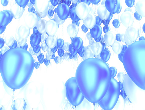 Blue balloons celebration background 