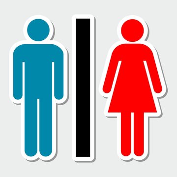 Toilets icon color sticker