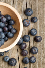 Bowl with fresh blueberry