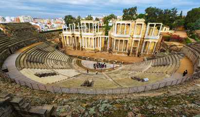 Antique Roman Theatre  in  Merida, Spain