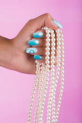  painted nails and pearls