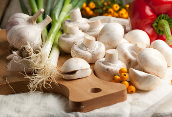 Mushrooms and vegetable