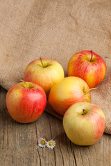 Fresh apples and flowers