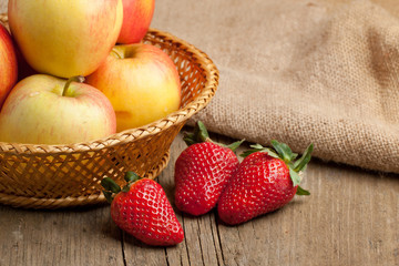Strawberries and apples