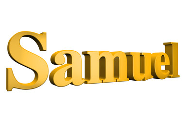 3D Samuel text on white background