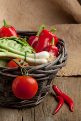Basket of fresh vegetables