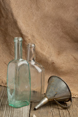 Still-life with tow old bottles