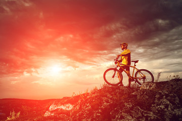 Fototapeta premium Mountain Bike cyclist riding outdoor