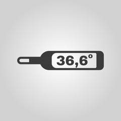The medical thermometer icon. Healthy and diagnostic, doctor, medicine symbol. Flat