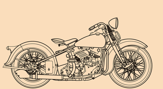 Motorcycle line drawing