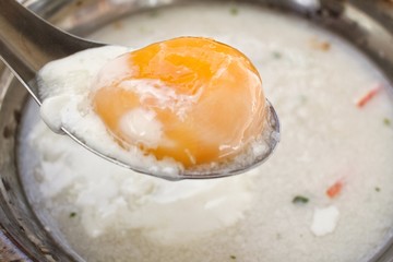 Rice soup with egg
