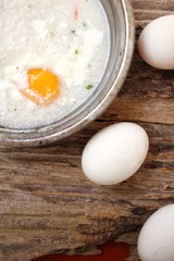 Rice soup with egg