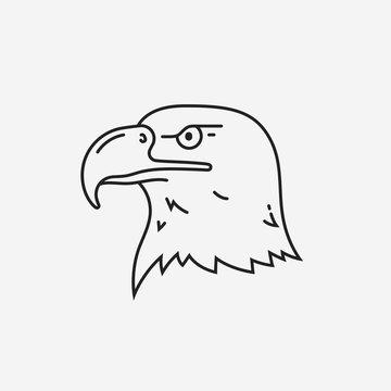 Eagle head mascot line icon
