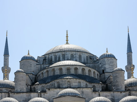 Detailansicht der Sultan-Ahmed-Moschee (Blaue Moschee) in Istanbul, T&uuml;rkei