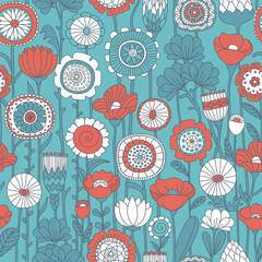 vector seamless color floral pattern