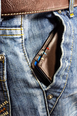 Blue jeans trouser with Wallet