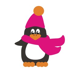 nice penguin on white background 