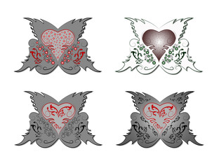 Butterfly heart tribal set