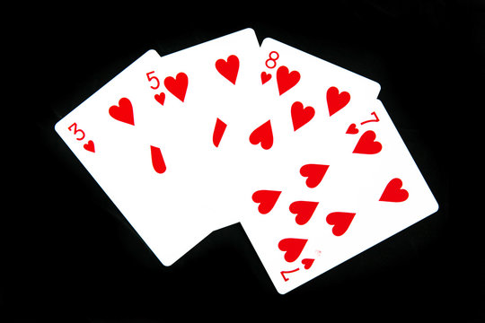 Playing Cards in Black Background
