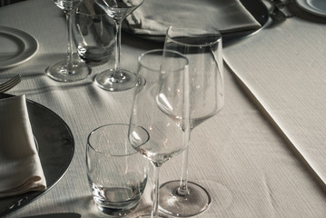 Prepared table in a  resort