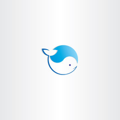 Obraz premium circle whale water wave logo vector