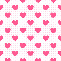 Seamless geometric pattern with hearts.  illustration