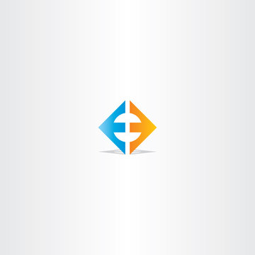 letter e square logo sign vector