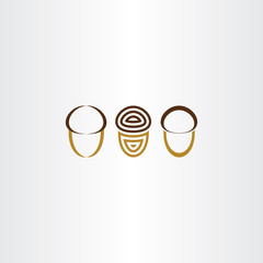 stylized acorn icon set vector © Blasko Rizov