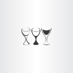stylized wine glass vector set design
