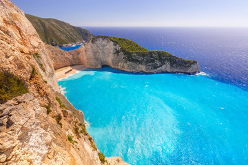 Fototapeta premium Beautiful Navagio Beach (Shipwreck beach) on Zakynthos Island, Greece